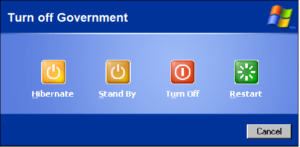 government shut down screen